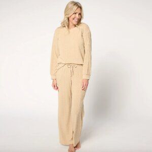 MUK LUKS Sweater Soft Lounge Set, Biege Sz 5X a656015 defect